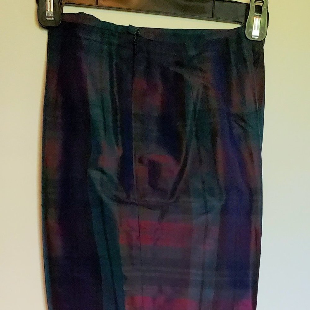 Talbots silk plaid trousers